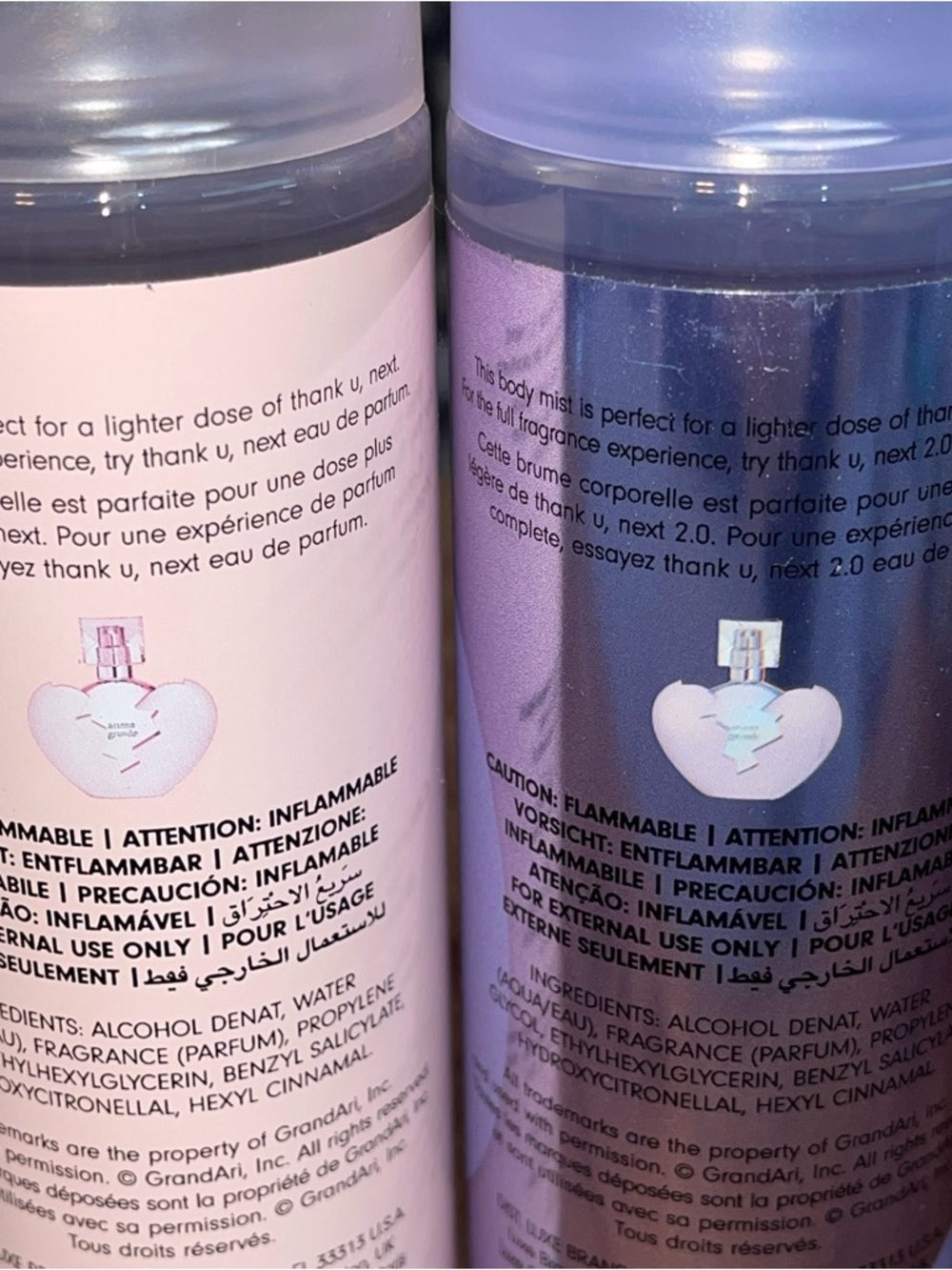 Ariana Grande NEXT Metallic Lavender Purple Pink 2.0 Body Mist Bottle - Picture 6 of 6